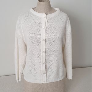 Elegant White Women's Cardigan